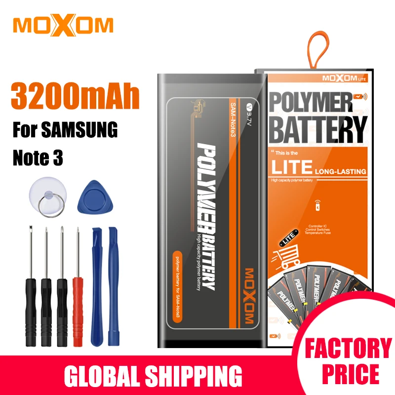 Аккумулятор MOXOM для Samsung Galaxy Note 3 N900 N9002 N9005 N9006 N9008 B800BC 3000 мАч с бесплатными