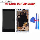 ЖК-дисплей HKFASTEL мобильный телефон для Nokia Lumia 1020, дигитайзер, сенсорный экран, передняя рамка, инструменты
