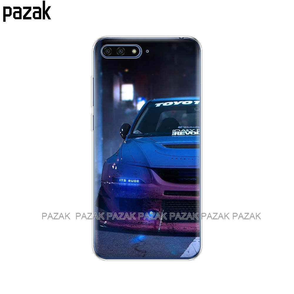 61497 Силиконовый чехол для huawei Honor 7A PRO 7C Y5 Y6 Y7 Y9 Prime, чехол-бампер с принтом, защитный чехол, крутой дизайн спортивного автомобиля - Цвет: 61497