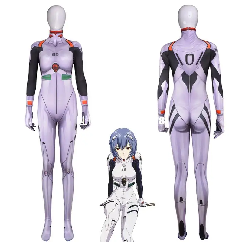 Аниме Ayanami Rei комбинезоны Genesis Evangelion унисекс полный корпус Зентаи