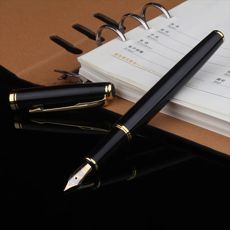 Fountain Pen 0,5 мм металлическая шариковая ручка, роскошная ручка для подписи, черные деловые перьевые ручки, каллиграфия, ручка для письма, офисные школьные принадлежности - Цвет: Fountain Pen
