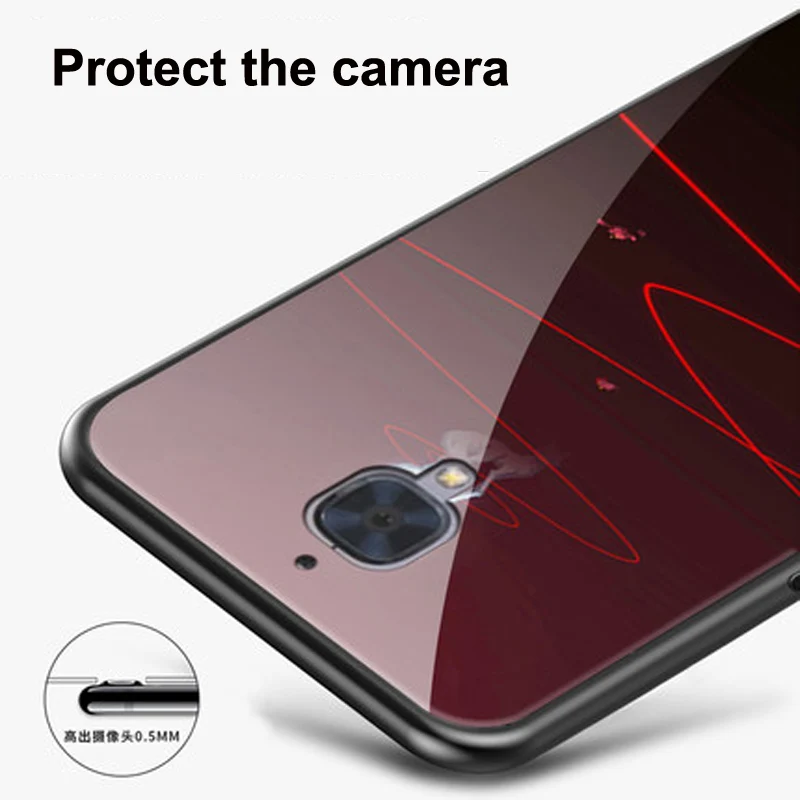 Чехол для Oneplus 3 A3000 чехол 1+ 3 знака после A3000 закаленное стекло Жесткий чехол-накладка мягкий полиуретановый край Oneplus3 чехол для One plus 3 защитный чехол