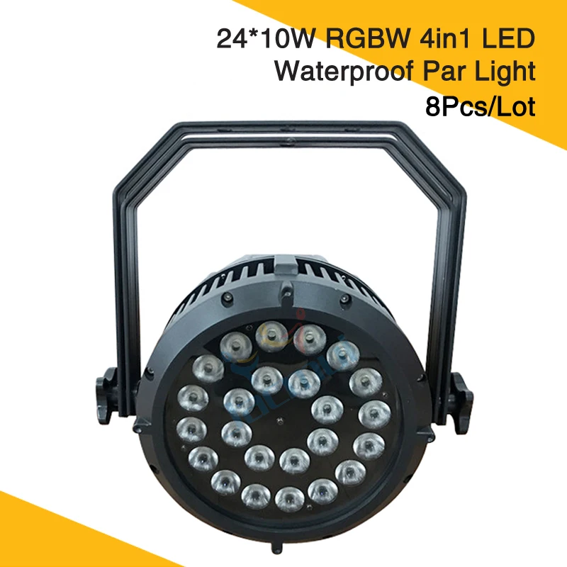 (8 шт./лот) Акция 24*10 Вт RGBW 4в1 LED Par свет водонепроницаемый прожектор наружные огни