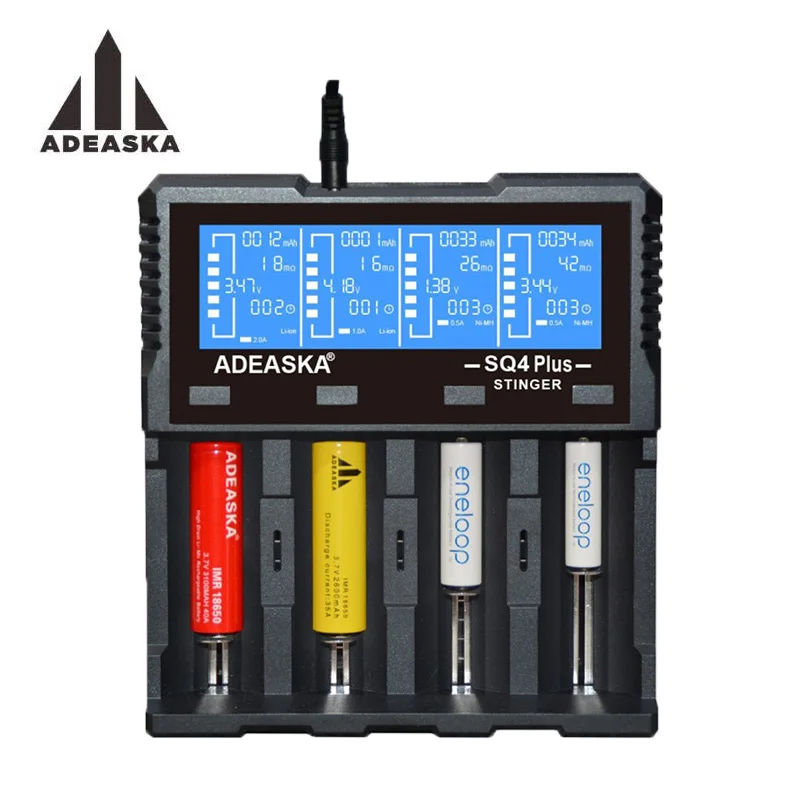 Зарядное устройство ADEASKA SQ4 PLUS 100% оригинал ЖК-дисплей USB Быстрое интеллектуальное