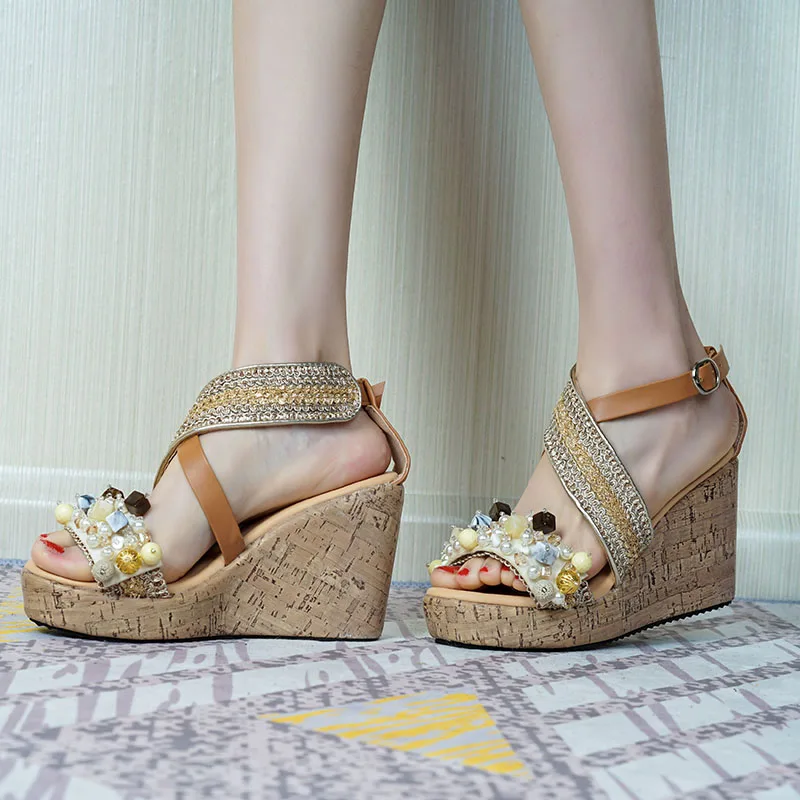 

New Women Fashion Summer Platform Sandals High Heels Wedge Casual Beach Bohemian Gladiator Shoes For Female Plus Size 35-43