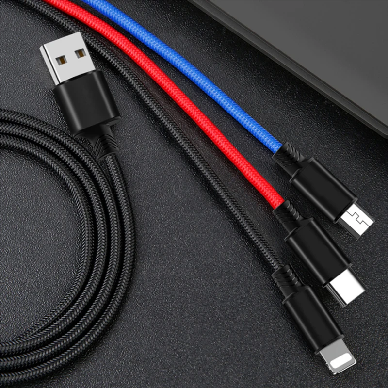 NOHON Универсальный 3 в 1 кабель для зарядки iPhone 7 8 6 6s Plus X Micro usb type-C Xiaomi samsung длинные