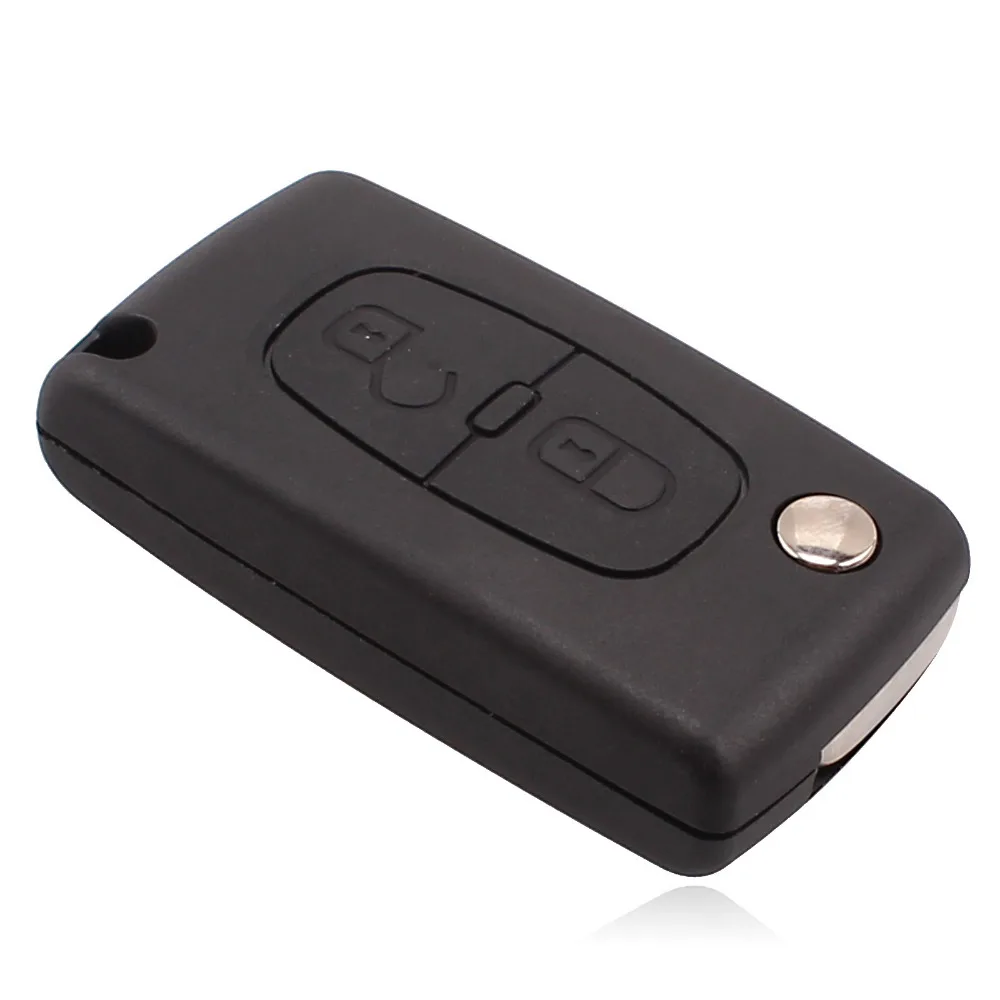 2 кнопки корпус выкидного ключа пустой оболочки для peugeot 107 207 307 307 S 308 407 607 2BT DKT0269 CE0536 с пазом с Батарея место