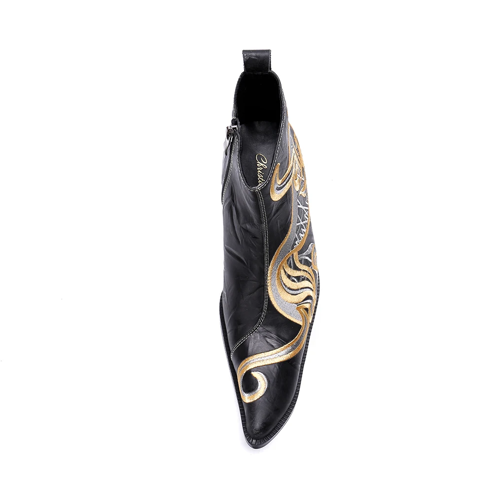 Модные роскошные мужские ботинки миди из натуральной кожи ботильоны для мужчин
