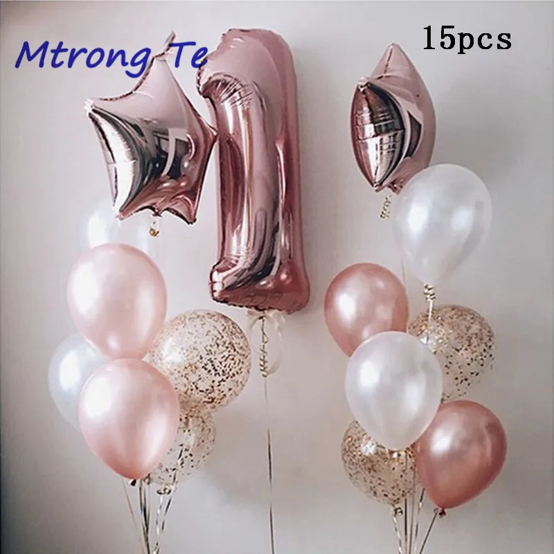 Baby Shower 1St набор воздушных шаров на день рождения розовый и голубой номер Фольга