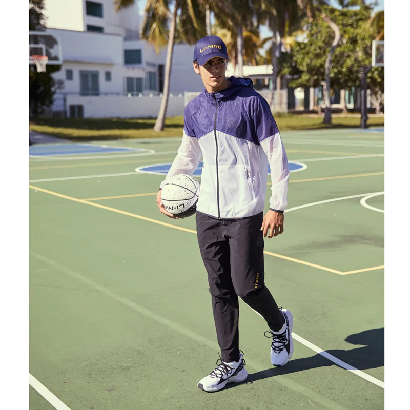 Li-Ning мужские брюки серии Wade, 86% нейлон, 14% спандекс, Стандартный крой, с карманами на завязках, подкладка, 3D облегающие спортивные штаны AYKP057 MKY488