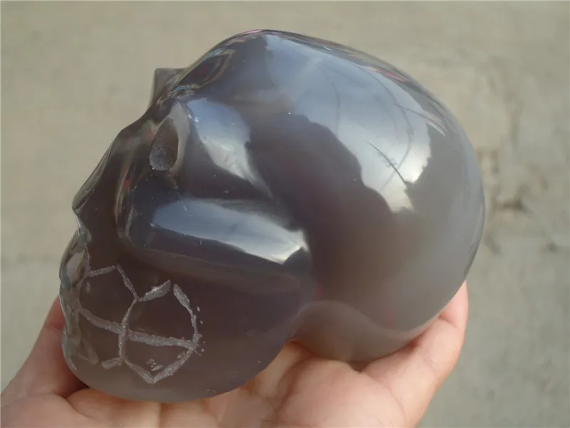 745 г натуральный удивительный красивый агат инопланетянин череп Кристальные