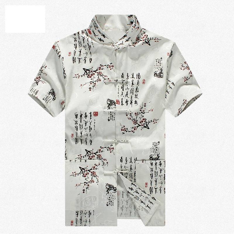 

White 100% Cotton Brand New Arrival Chinese Traditional Men's Kung Fu Shirts Tops M L XL XXL 3XL MS2015017