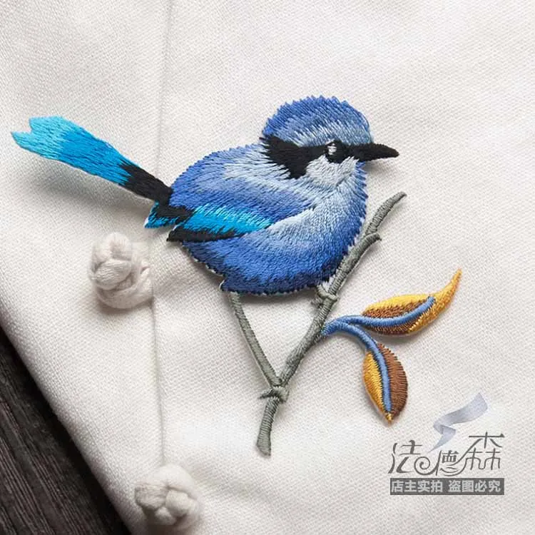 02 single bird Птица железные нашивки для одежды животное на пробое вышивка аппликация DIY Шляпа Пальто Платье Брюки аксессуары тканевая наклейка - Цвет: 02 single bird