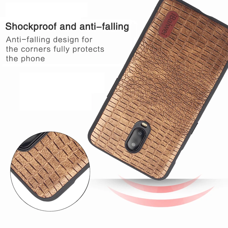 For OnePlus 6T Crocodile Texture Leather Case 1+6T PC Back Cover Shockproof Protection Shells for Fashion Phone |