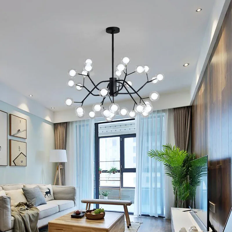 L освещение в скандинавском стиле Волшебная люстра виде фасоли для гостиной