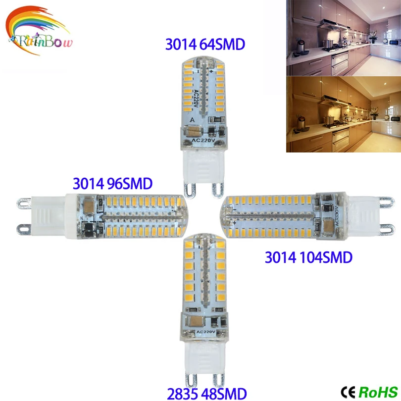 Новые мини Bombillas Светодиодные G4 G9 лампочки SMD3014 2835 4014 3 Вт 7 9 12 светодиодные лампы 220