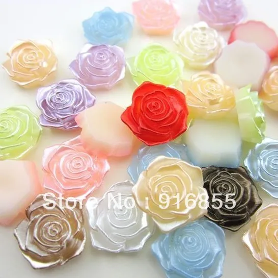 

Бесплатная доставка! 200 шт 18 мм Разноцветные цветы с плоской задней частью ABS жемчужные бусины для украшения своими руками