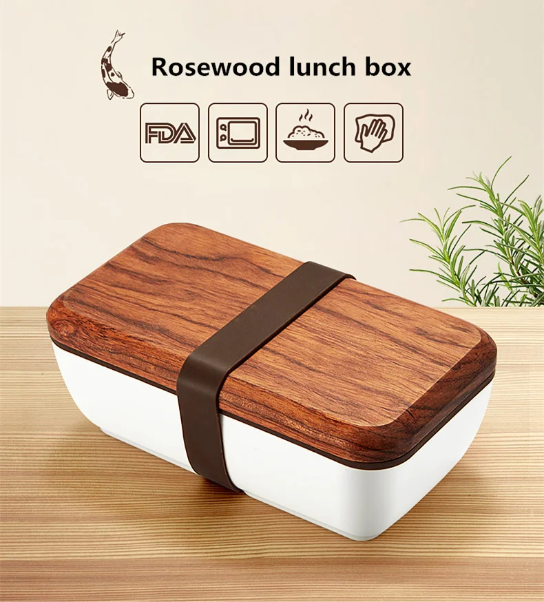MICCK японский деревянный Bento Box экологичный керамический Ланч-бокс без BPA портативный контейнер для еды со столовыми приборами для офисного работника