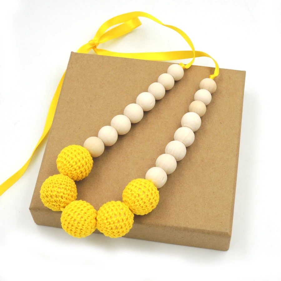 1 шт. распродажа ярко-желтое ожерелье для кормления желтое вязаное крючком
