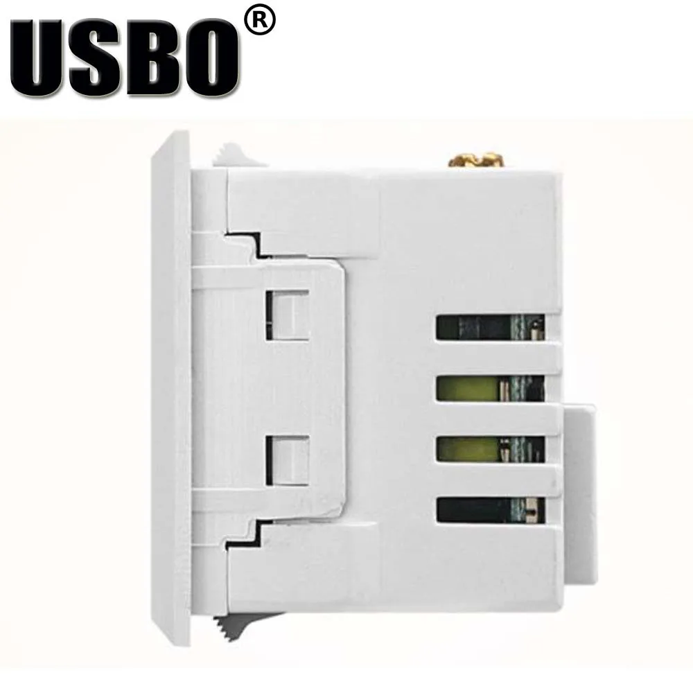 Зарядное гнездо питания с двумя USB разъемами черный белый встроенный (5 в 2 1 а)