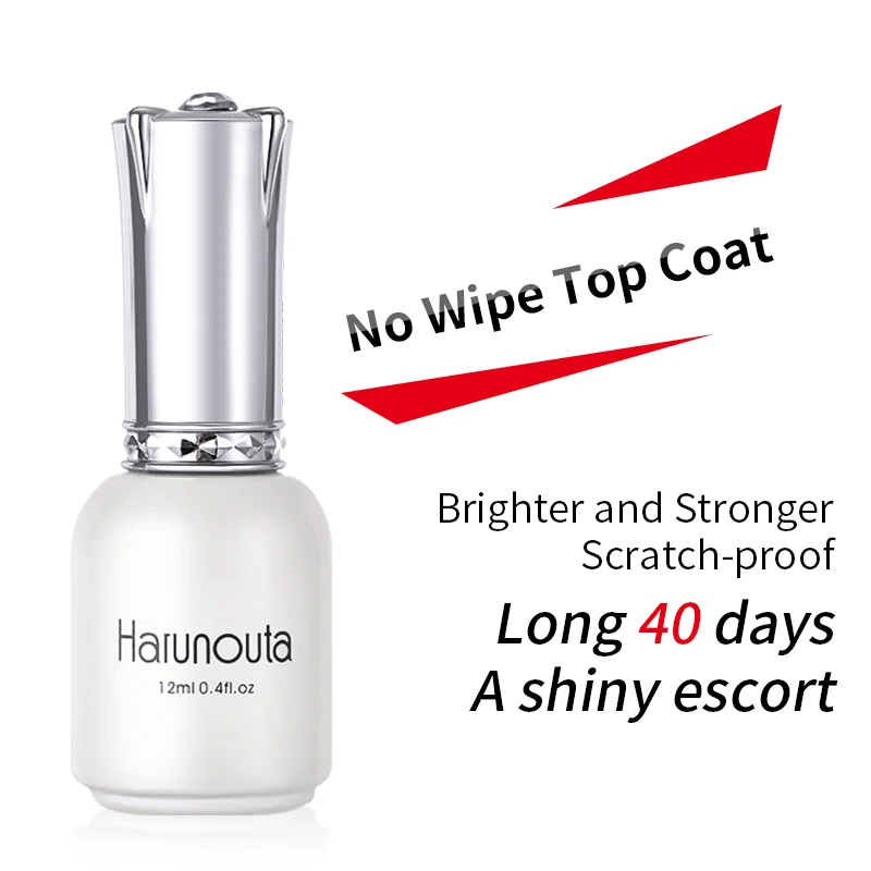 No Wipe Top Coat Harunouta, 12 мл, впитывающее Базовое покрытие, Гель-лак для ногтей, грунтовка для ногтей, Дегидратор без липкого слоя, акриловый лак для маникюра - Цвет: No Wipe Top Coat