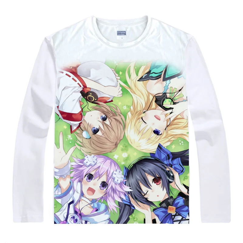 Аниме рубашка Coolprint футболки с длинным рукавом черепаха игры Нептун мульти стиль