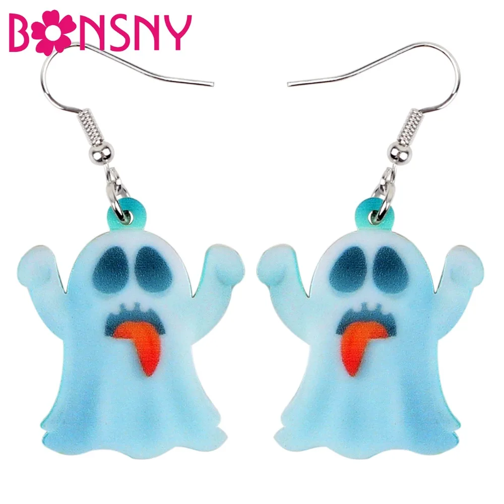 Bonsny массивные акриловые серьги-подвески в форме капли на Хэллоуин милые