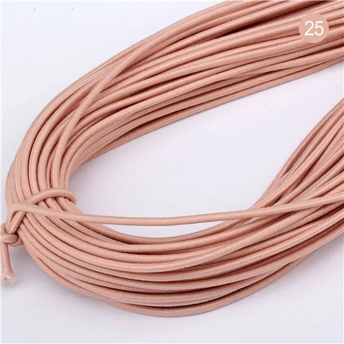 25 Light pink 2 мм цветная Высококачественная круглая эластичная повязка круглая эластичная канатная Резиновая лента эластичная линия DIY Швейные аксессуары 5 метров - Цвет: 25 Light pink