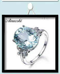 AINUOSHI Природный Голубой топаз обручальное свадебное кольцо 1.25ct круглая огранка стерлингового серебра 925 пробы женское ювелирное Винтажное кольцо с полосами