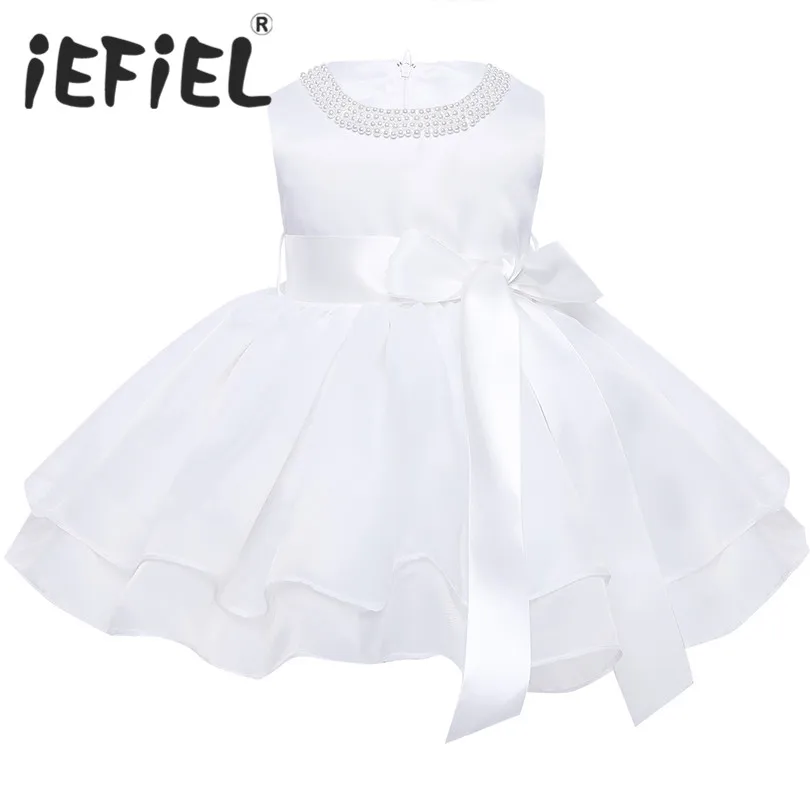 

Flower Baby Girls Wedding Dress for kids 1 year Birthday dresses Baptism newborn Girls clothing infant tutu dress Child Clothes