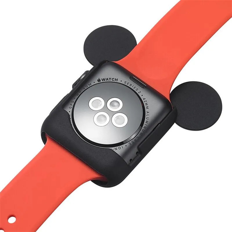 100 шт силиконовый чехол для apple watch 4 3 2 1 42 мм 38 40 44 Iwatch резиновый Watch Микки
