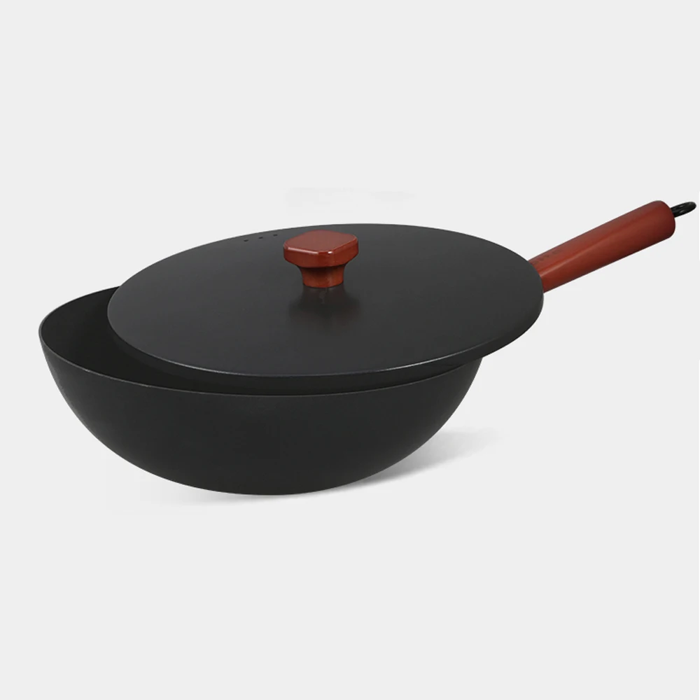 Fine iron wok non-stick pan less smoke old-fashioned home cast kitchen pot wx9141531 | Дом и сад
