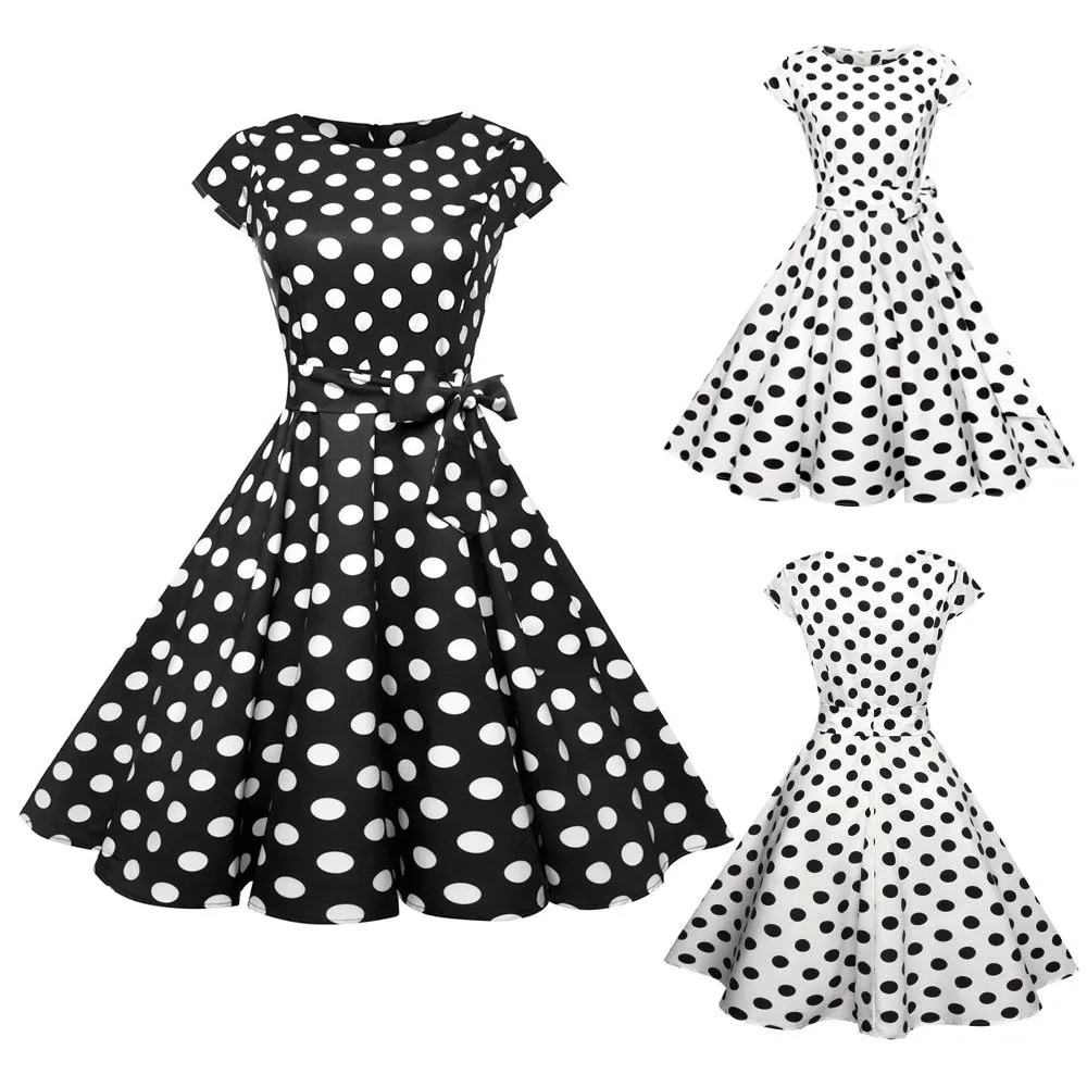 SAGACE летнее платье женское Ретро стиль облегающее в горошек с коротким рукавом