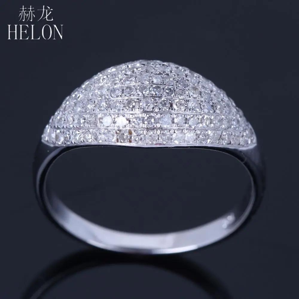 Женское кольцо с натуральными бриллиантами HELON Solid 14k (AU585) белое золото 0.6ct|Кольца|