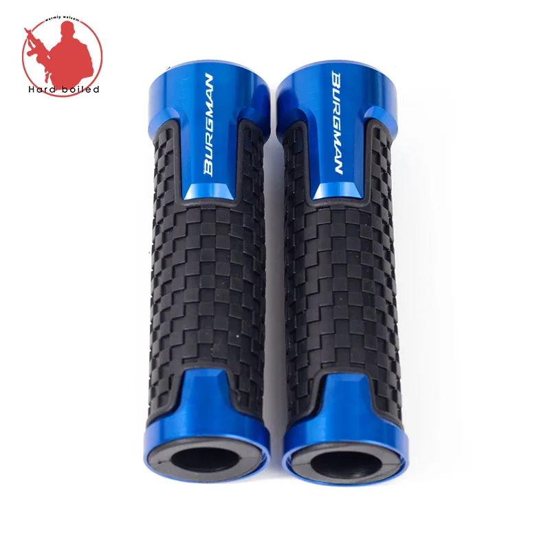 Blue Для SUZUKI BURGMAN 650 400 125 200 AN650 AN400 AN125 AN200 мотоциклетные штыри 7/" 22 мм CNC алюминиевый резиновый гелевый ручка - Цвет: Blue
