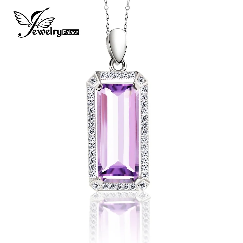 5.2ct Роскошные Природные Фиолетовый аметист кулон реального Pure 925 пробы
