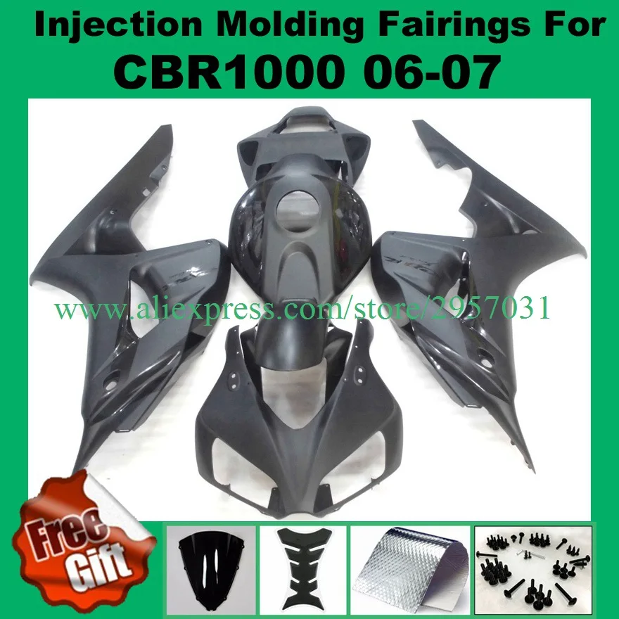

Free screws+gifts Injection molding cbr1000rr 06 07 for HONDA CBR 1000RR 2006 2007 All Black CBR1000 RR 06 07 fairing kit