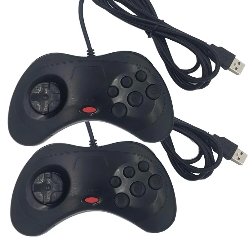 2pcs Классический проводной 6 кнопок USB SEGA классический геймпад USB игровой контроллер Joypad для SEGA Genesis/MD2 Y1301/PC/MAC - Цвет: 2pcs