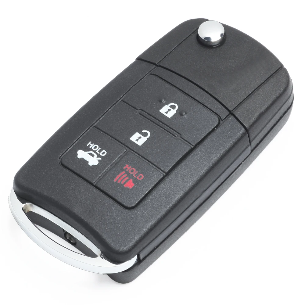 

KEYECU Replacement Modified Flip Remote Car Key Shell Case With 3 1/ 4 Buttons & TOY43 Blade - FOB for Toyota Camry Corolla RAV4