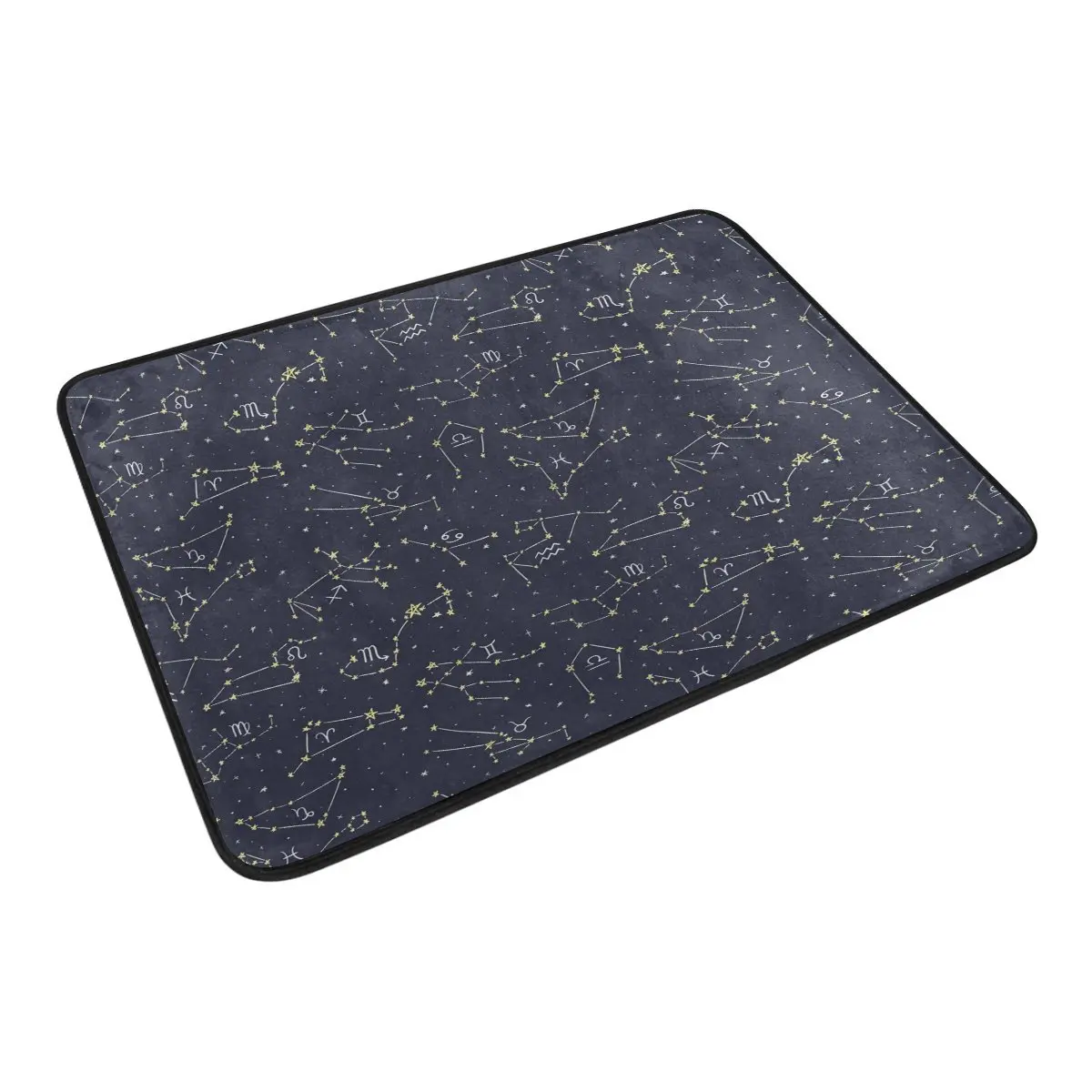

Universe Galaxy Constellation Waterproof Polyester Fabric Shower Curtain with Hooks Doormat Bath Floor Mat Bathroom