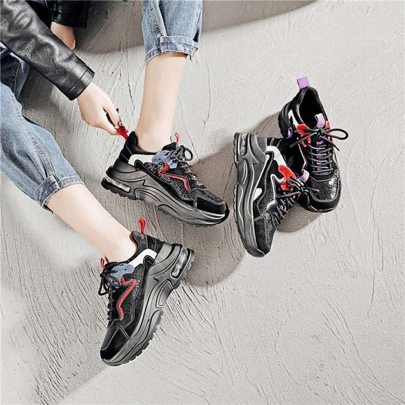 Zapatos de mujer Повседневная обувь Женские модные брендовые кроссовки на платформе