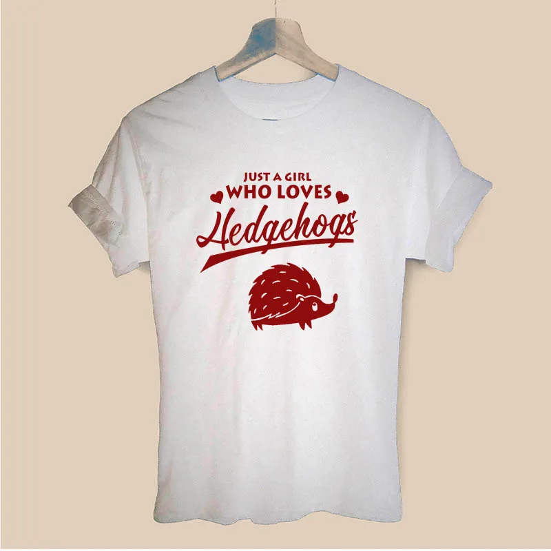 Просто девушка, которая любит Hedgehogs Lover Harajuku футболка забавная Teeshirt женская одежда повседневные топы с короткими рукавами футболки - Цвет: WHITE