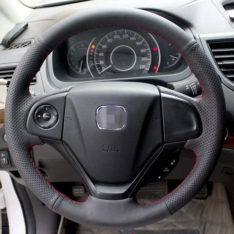 BANNIS сшитый вручную черный кожаный чехол на руль для Honda CRV 2012 2014|Чехлы руль| |