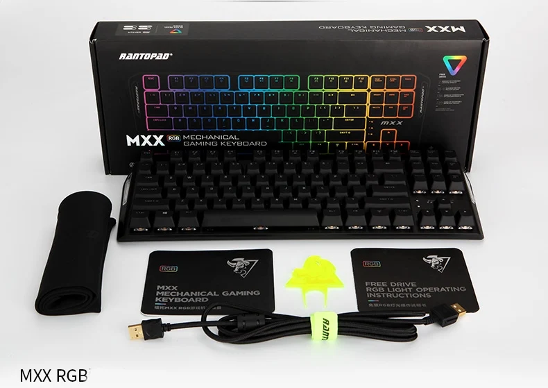 Rantopad MXX Cherry/GATERON Механическая игровая клавиатура 87-Key Deluxe Edition 4 Axis aluminum Cover белый одноцветный RGB светодиодный