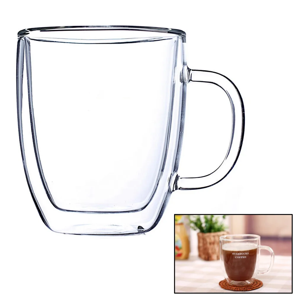 350 мл здоровые кофейные кружки ручной работы стеклянные чашки с двойными