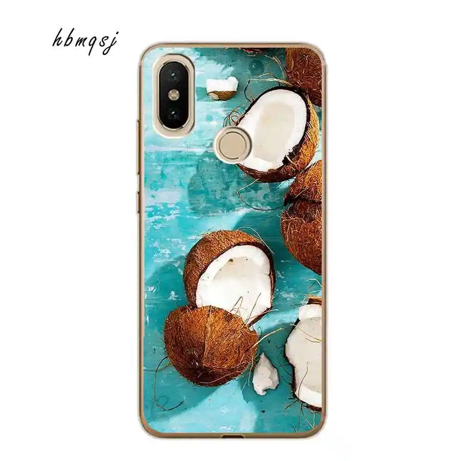 Fashion case for xiaomi mi a2 lite silicone soft clear ocean pineapple coconut cool mobile phone back cover |