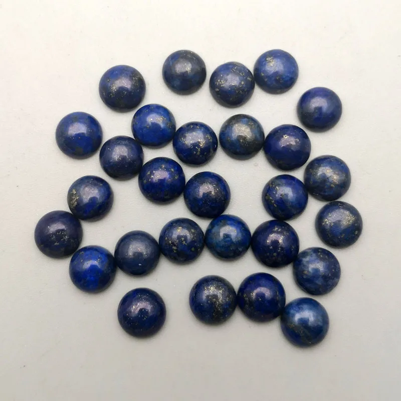 8MM Мода 50 шт/партия лазурит хорошего качества 6 8 10 12 мм из натуральных круглых камней кабошон бусины для ювелирных изделий кольцо аксессуары без отверстия - Цвет: 8MM