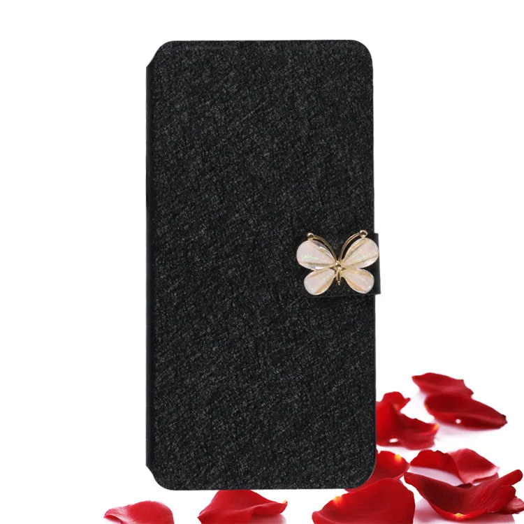 Для LG Ray Zero X screen D684 роскошный Шелковый стильный кошелек флип-чехол s для LG G Flex2 Stylus 2 3 Nexus 5 V10 V30 чехол для телефона - Цвет: Black With Butterfly