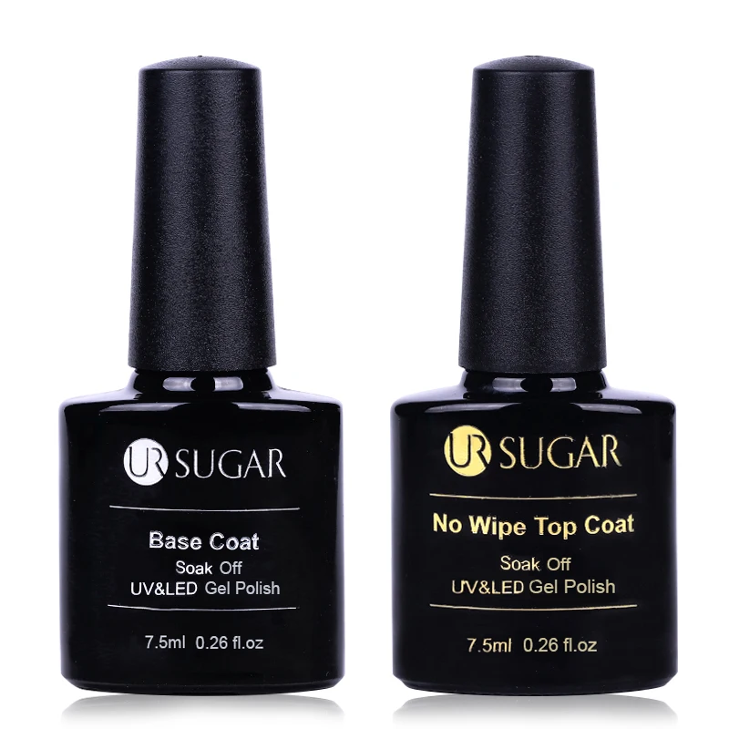 Ur Sugar, 2 шт., 7,5 мл, базовый топ, без протирания, Гель-лак для ногтей, лак для ногтей, для дизайна ногтей, замачивается, долговечный УФ-светодиодный светильник