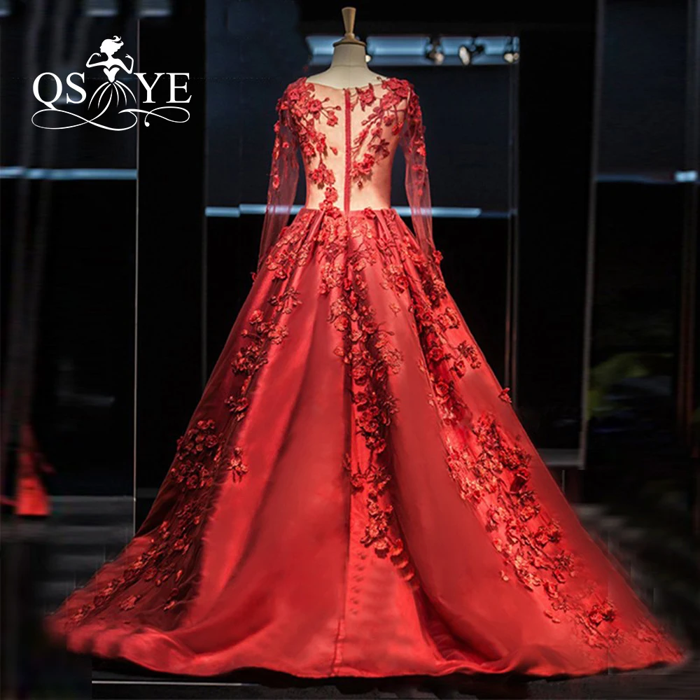 Роскошные красные длинные вечерние платья 2017 настоящие фотографии отвесное